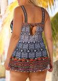 DEKA Swimsuits Women Two Piece Bikini Plus Size Swimdress Printed Tankini Set Push Up Retro Large Swimwear Swimming Suit