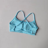 Women's Sexy Cross Backless Yoga Sports Bra Quick Drying Skin Friendly Nude Fitness Bra for Active Wear