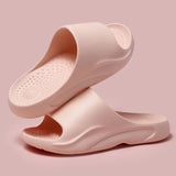 Non-Slip Shower Slippers Women Men Comfortable Soft Sole Couple Slippers Summer 2025 Lightweight Flat Heel Bathroom Slides