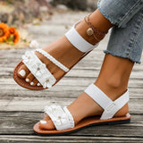 Women's Sandals  New Summer Casual Open-toed Women's Flats Fashion Floral Design Casual Comfortable Women's Sandals