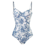 S - XL Sexy With Skirt Printed High Cut Underwired Women Swimwear One Piece Swimsuit Female Bather Bathing Suit Swim Lady V4611