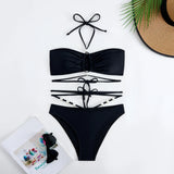 3 Pieces Halter Bikini 2026 & Beach Dress Bandage Swimsuit Women Sexy Swimwear Female Bather Swimming Bathing Swimming Swim Suit