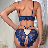 Comfortable Lace Sexy Lingerie Women Bra And Panty Set See Through Lingerie Sets Open Crotch Female Underwear Erotic Costumes