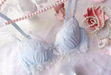 School! MOYISU Japanese Embroidery Bra Set Water Lace Thin Cup Push Up Small Chest Cute Bralette Top Teen Girls AU Summer Sale