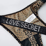 Letter Sexy Panties Women Thongs Rhinestones Diamonds G-string Sports Thong Low Waist Shorts Briefs T-back Fitness S-XL