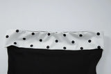 FDYOUI Women's Summer Polka Dot Patchwork Black Corset Sexy Off Shoulder Slim Crop Tops Streetwear Y2K Girls Backless Tank Top