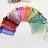50pcs 7x9cm 9x12cm 10x15cm Sheer Organza Bags Wedding Party Candy Chocolate Bags Gift Pouches Jewelry Storage Drawstring Bags