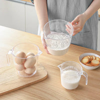 Transparent Measuring Cup with Scale and Whisk Handle for Baking and Cooking
