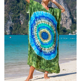 2026 New Colorful Kaftan Tunic Beach Dress Beach Wear Beachwear Beach Cover Up Cover-upsLoose Maxi Dress Female Women V4428