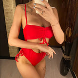 Sexy Lace Up Tummy Cut Out Monokini One Piece Swimsuit Women Swimwear Female Leopard Thong Bather Bathing Suit Swim Wear V1290