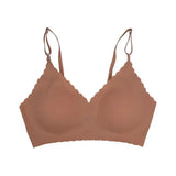 Seamless Ice Silk Ultra-Thin Breathable Bra Comfortable Breathable Underwear Women's Suspender Wavy Sexy Push-up Vest