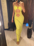 New Sexy Halter Tummy Cut Out Crochet Knitted Tunic Beach Cover Up Cover-ups Beach Dress Beach Wear Beachwear Female Women V5454