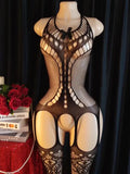 Porn Underwear Crotchless Babydolls Dress EroticCostume Sexy Hanging Neck Bodystockings Mesh See Through Adults Sexual Bodysuits