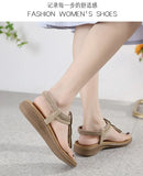 2026 New Shoes for Women Bohemia Crystal Sandals Women Shoes Rhinestone Lady Flip Flops Pearl Slip on Flat Beach Shoes