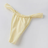 Women Summer 2-Piece Swimsuits Knot Front Strapless Bikini Bra and Elastic Bottoms Sets for Beachwear Bathing Suit