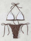 Sexy Triangle Micro Bikini 2026 Women Swimsuit Two-pieces Swimwear for Female Beach Wear Lace Up Bikinis Sets Thong Bathing Suit