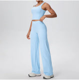 2PCS Yoga Set Women Tracksuit Nude Feeling Workout Sets Gym Clothes Push Up Fitness Running Sportswear Sport Straight tank suit