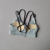 Women's yoga sports bra, integrated color blocking design with buckle sports bra