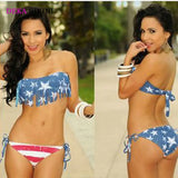 DEKA Sexy Women Tassel Bikini Set Brazilian Striped Swimsuit Push Up Padded Bra Bathing Swimwear Beachwear Summer
