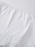 Womens Elegant Satin Mini Skirt Fashion Stylish Mid Rise Lace Trim Irregular Skirt Casual Skirt for Daily Life Party Summer Club