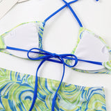 3 Pieces Bikini Set With Skirt  Tie Dye String Thong Bathing Suit Women Swimsuit Female  Swimwear Beach Wear Swim Lady Summer