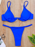 Sexy Push Up Underwired V-bar Bikini Women Swimsuit Female Swimwear Two-pieces Bikini set Micro Thong Bathing Suit Swim Lady