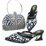 Doershow High Quality African Style Ladies Shoes And Bags Set Latest gold Italian Shoes And Bag Set For Party  1-10
