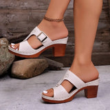 Women  Summer Fashion High Heel Platform Peep Toe Slip on Sandals Women Shoes
