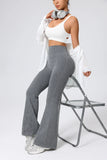 Seamless High-Waisted Flare Pants Autumn Winter Women Trousers Yoga Clothes Stretchy GYM Flare Leg Tummy Control Slim-Fit Pants