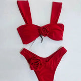 Sexy Micro Folral Bikini 2024 Women Swimsuit Female Swimwear Thong Bikinis Set Brazilian Beach Wear Bathing Suit Biquini