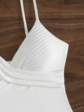 Sexy New Ribbed V Neck Wrinkled High Cut Women Swimwear One Piece Swimsuit Female Monokini Padded Bather Bathing Suit Swim K6364