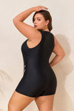 VigoJany 2026 Solid Sleeveless Plus Size Swimwear Women Zipper Push Up Large One Piece Swimsuit Summer Beach Chubby Bathing Suit