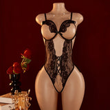 Porn Women Sexy Open Bra Strap Lingerie Lace Night Dress Underwear Black Erotic Babydoll Sleepwear Backless Nightwear Chemises