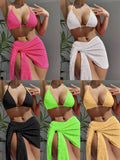 Fashionable Multi-Color Bikini Swimsuit Set Sexy Three-Piece Women's Swimwear Trendy Beachwear By Mingshi Quality Chinese Brand