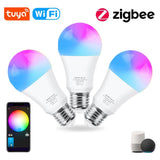 18W 15W Tuya Wifi Smart Home Led Lamp RGB+WW+CW E27 Zigbee 3.0 Led Light bulb Compatible With Alexa Amazon Google Assistant