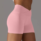 Summer V-waist peach hip lifting tight fitting three part pants, high waist yoga shorts, running speed drying seamless yoga pant