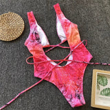Deep V Neck Wrap Around High Cut Women Swimwear One Piece Swimsuit Female Monikini Tummy Cut Out Bathing Suit Swim Beach Wear