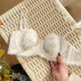 Summer Rabbit Cup Bralette Large Bust Light Support Thin Lace Beachwear Pure Comfort Wirefree Anti-Sagging Bra AU S-XL MOYISU