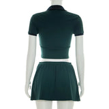 Women's suit sports casual short-sleeved polo shirt and skirt two-piece suit