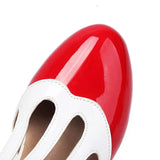 Spring Autumn New Style Fashion High-heeled Women's Shoes Color Block Round Head Shallow Mouth Buckle Square Heel Women's Shoes