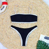 Sexy High Cut Leg Brazilian Bikini Women Swimwear Female Swimsuit Two-Pieces Bikini Set Padded Bather Bathing Suit Swim V8316