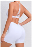 Women's 2-Piece Yoga Sets High Waist Seamless Shorts  Hip-Lifting & Backless Gym Leggings Quick Dry Workout Fitness Suits