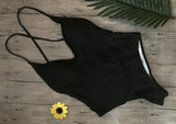 S - XXL V Neck Scrunch Butt Female Swimwear One Piece Swimsuit Women Backless Monokini High Cut Leg Bathing Suit Swim Bodysuit
