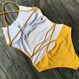Criss Cross Backless Women Swimwear One Piece Swimsuit Female Monokini High Cut Leg Bather Bathing Suit Swim Beach Wear Lady