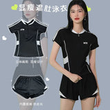 Ladies' Plus Size Swimsuit, Hot Spring Soaking Swimsuit, New Split Slimming and Abdominal Protection Sports Flat Angle Swimsuit