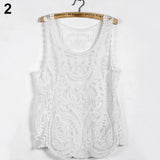 Women's Sleeveless Lace Tank Top Sexy Embroidery Hollow-out Floral Crochet Shirt Tank Tops for Women 2025