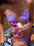 Sexy Halter Diamond Bikini Women Swimsuit Female Metal Chains Swimwear Two Pieces Bikini set Brazilian Bather Bathing Suit Swim