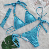 Glossy Sexy Bikinis 2026 Swimsuit With Rhinestones Women Swimwear Female Push Up Bikini Beach Swim Wear Bathing Suit Pool Bather