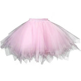Women Skirt A-line Big Swing Multi-layered Candy Color High Elastic Waist Fluffy Gauze Dancing Performance Short Pleated Skirt