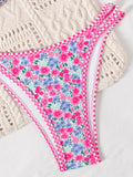 Sexy Orange Print Micro Bikini 2026 Women Double Strap Push Up Bra Hollow Out Thong Swimsuit Beach Bathing Suit Holiday Swimwear